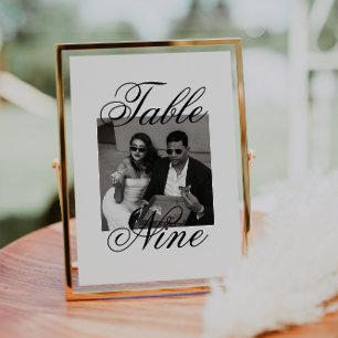 Invitation Numéro de tableau du Mariage photo minimaliste mod