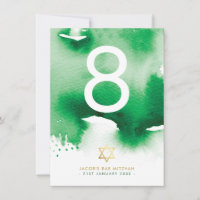 NUMÉRO DU TABLEAU Barre étoile Mitzvah couleur ver