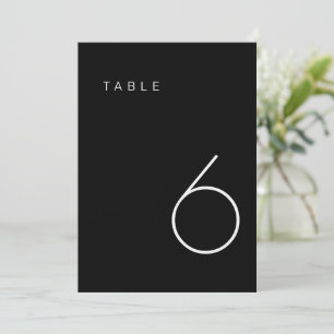 Invitation Numéro minimaliste de table noire et blanche moder