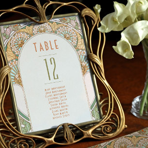 Invitation Numéros de tableau Mariage Art Nouveau Vintage