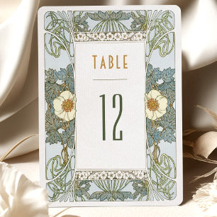 Invitation Numéros de tableau Mariage Art Nouveau Vintage