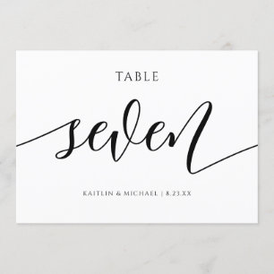 Invitation Numéros de tableau Mariage moderne Calligraphie -