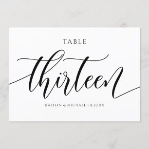 Invitation Numéros de tableau Mariage moderne Calligraphie -