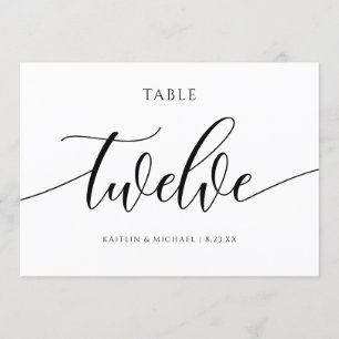 Invitation Numéros de tableau Mariage moderne Calligraphie -