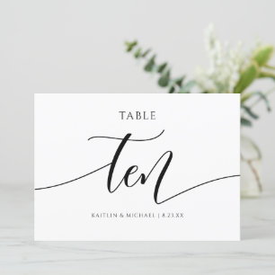 Invitation Numéros de tableau Mariage moderne Calligraphie -