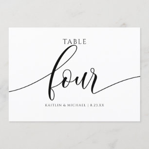 Invitation Numéros de tableau Mariage moderne Calligraphie -