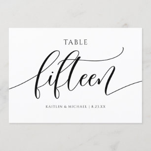 Invitation Numéros de tableau Mariage moderne Calligraphie -