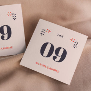 Invitation Numéros de tableau minimalistes chic esthétique él