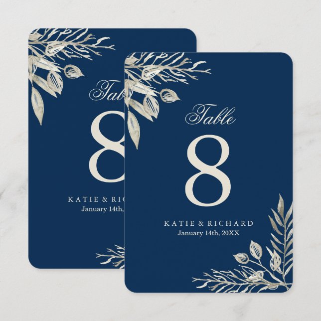 Invitation Numéros du tableau de mariage d'hiver (Devant / Derrière)