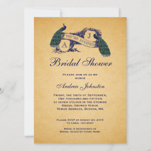 Invitation nuptiale bleue de douche du cru de