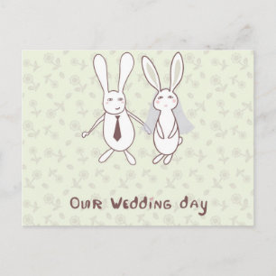 Invitation nuptiale de douche avec deux lapins
