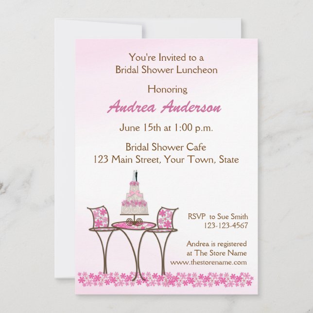 Invitation nuptiale de douche de déjeuner de (Devant)