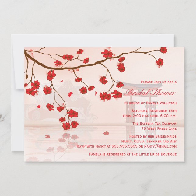 Invitation nuptiale de douche de fleurs de (Devant)