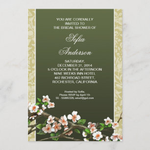 invitation nuptiale de douche de fleurs élégantes