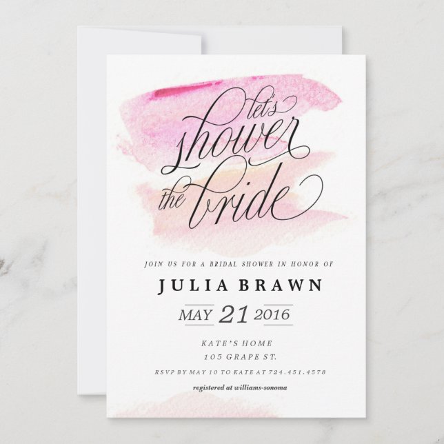 Invitation nuptiale de douche de LAVAGE (Devant)
