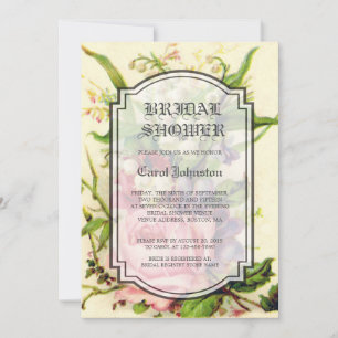 INVITATION NUPTIALE DE DOUCHE DE ROSE FLORAL