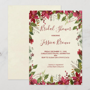 Invitation nuptiale de douche de vacances d'hiver