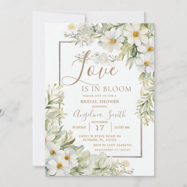 Invitation nuptiale de Fête des mariées Fleur sauv (Devant)