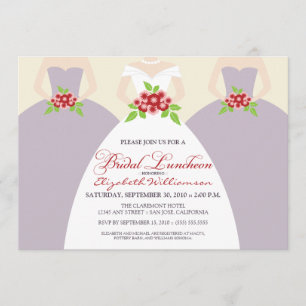 Invitation nuptiale de jeune mariée et de déjeuner
