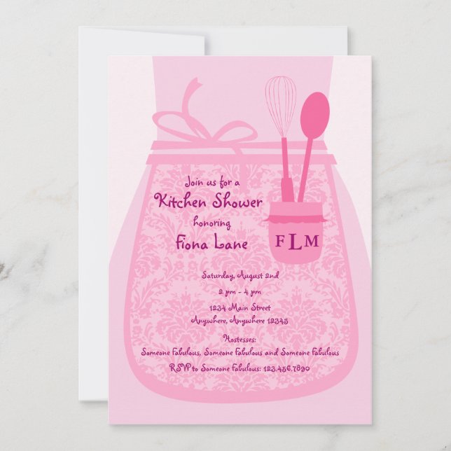 Invitation nuptiale de partie de douche de cuisine (Devant)