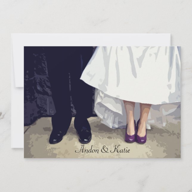 Invitation nuptiale de répétition de chaussures (Devant)