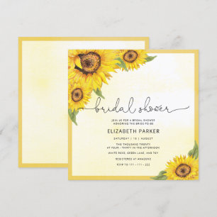 Invitation nuptiale de tournesol moderne