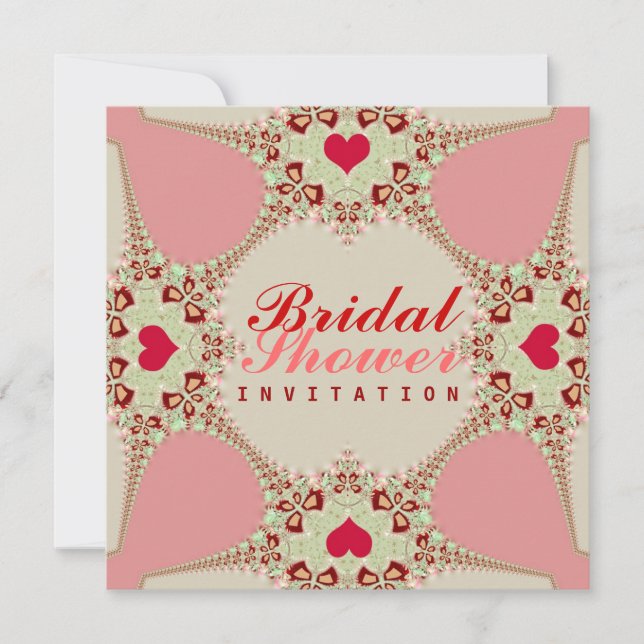 Invitation nuptiale d'exposition de coeurs d'amour (Devant)