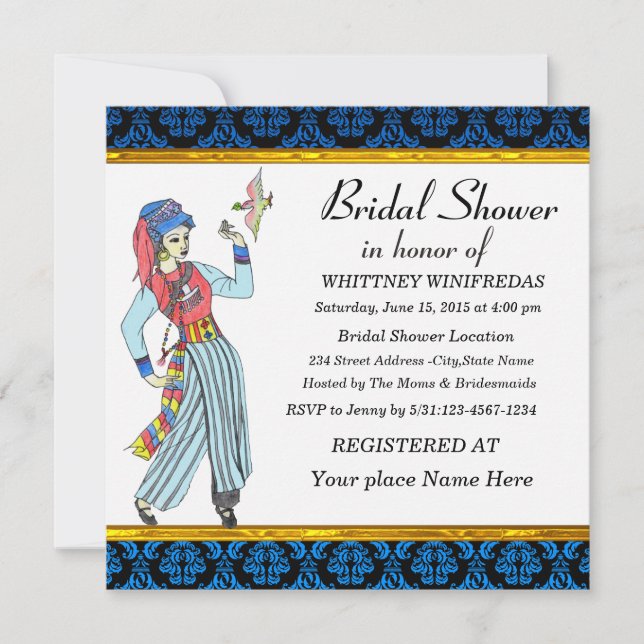 Invitation nuptiale élégante de douche (Devant)