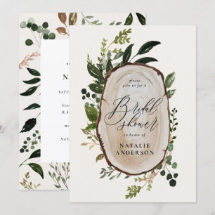 Invitation nuptiale en tranches de bois rustique