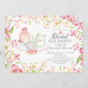 Invitation nuptiale florale assez rose de thé