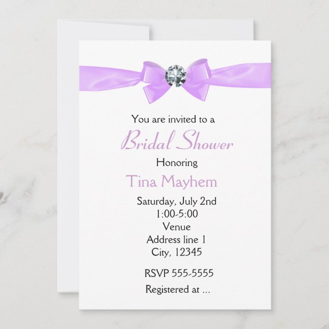 Invitation nuptiale Glam Lavender Purple Diamond B (Devant)