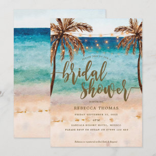 invitation nuptiale moderne de douche de plage