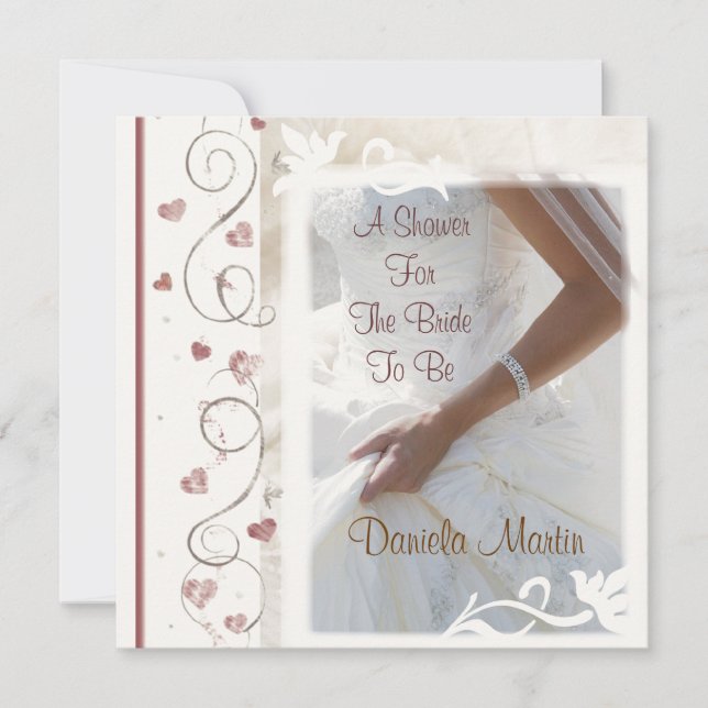 Invitation Nuptiale moderne/wedding shower d'invitations (Devant)