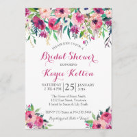 Invitation nuptiale rose lumineuse de douche