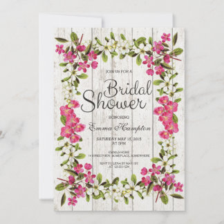 Invitation nuptiale vintage florale rustique de