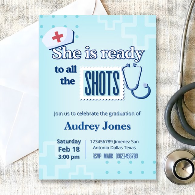 Invitation Nurse Graduation Party  (Nurse Graduation Party Invitation)