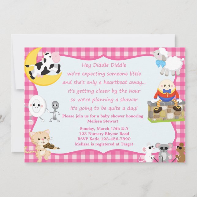 Invitation Nursery Rhyme Girl (Devant)
