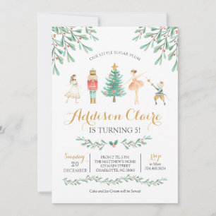 Invitation Nutcracker Anniversaire Sugar Plum Fée Noël