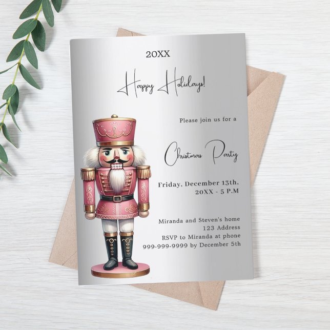 Invitation Nutcracker argent Noël (Créateur téléchargé)