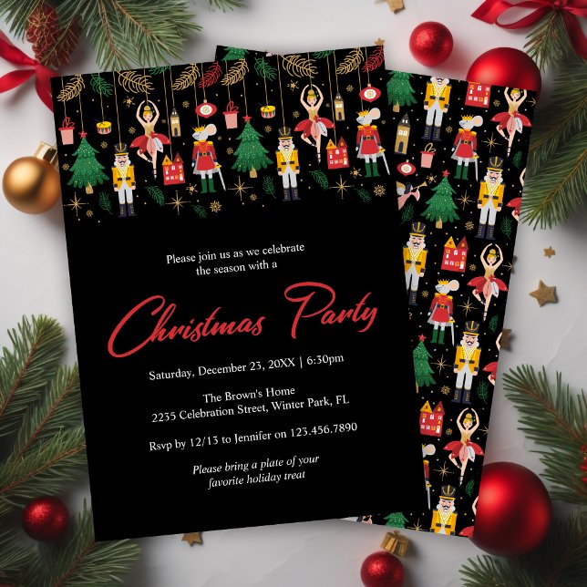 Invitation Nutcracker Black Christmas Fête de Noël (Créateur téléchargé)