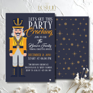 Invitation Nutcracker Christmas Annual Dinner Festive Holiday