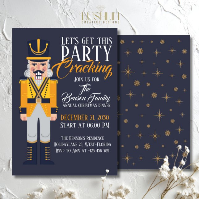 Invitation Nutcracker Christmas Annual Dinner Festive Holiday (Créateur téléchargé)