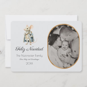 Invitation Nutcracker Feliz Navidad Photo Grey Card