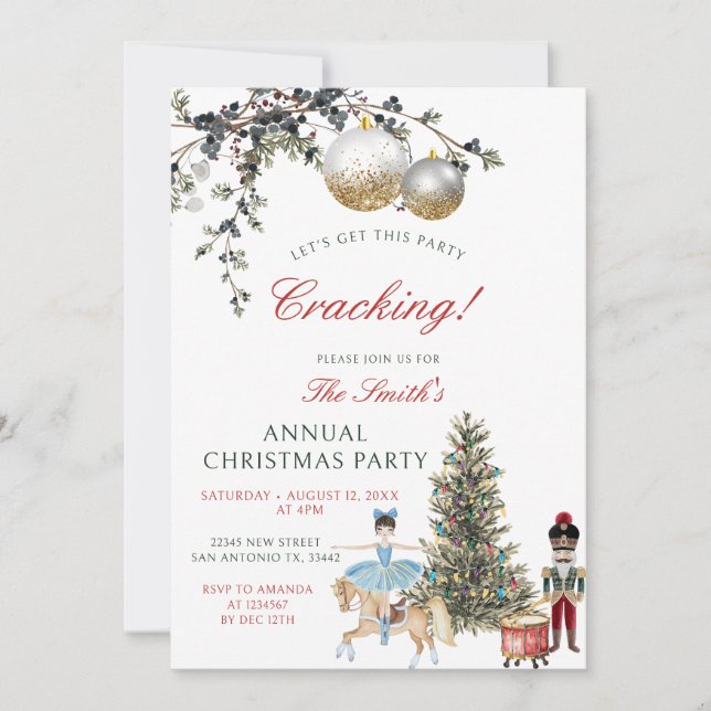 Invitation Nutcracker Friendsmas Holiday Christmas Party (Devant)