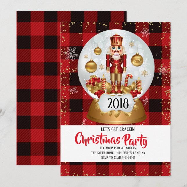 Invitation Nutcracker Noël (Devant / Derrière)