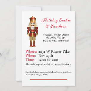 Invitation Nutcracker Noël Déjeuner de fête Thème Texte perso