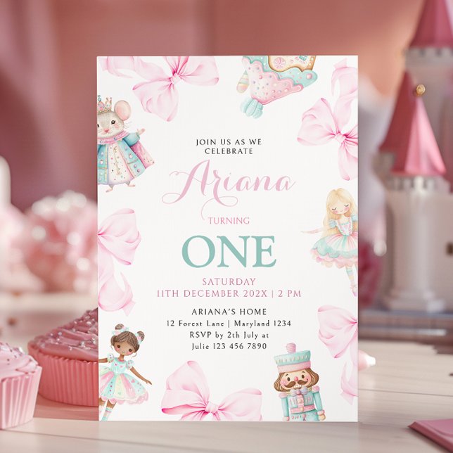 Invitation Nutcracker Onederland Girl premier anniversaire (Créateur téléchargé)