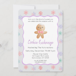 Invitation Nutcracker Pastel Christmas Cookie Exchange