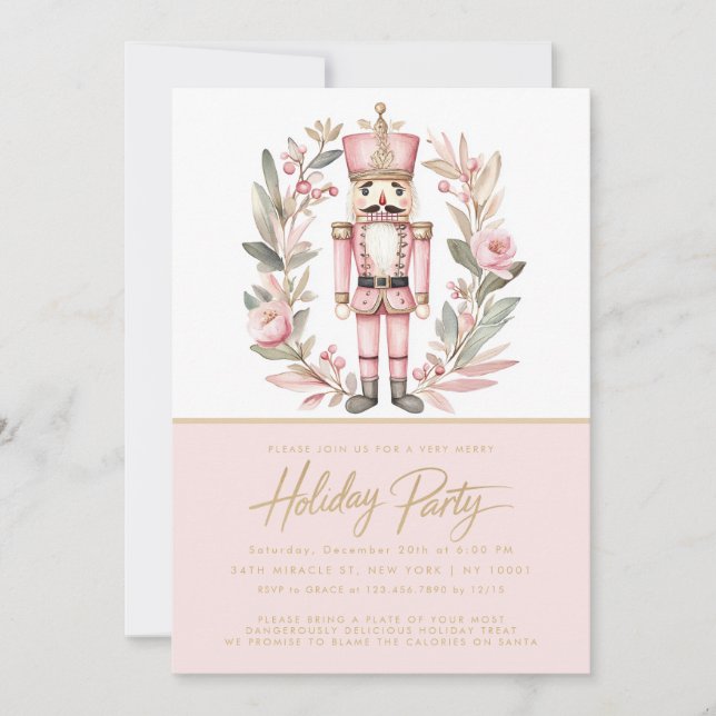 Invitation Nutcracker Pink Wath Fête de Noël (Devant)