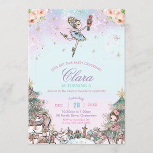Invitation Nutcracker Sugar Plum Fée Noël Anniversaire